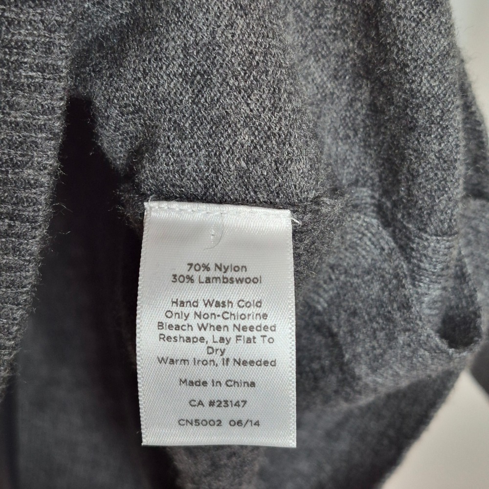 Talbots Petites Gray Lambswool Blend Button Side Crewneck Sweater Size P - Picture 4 of 8